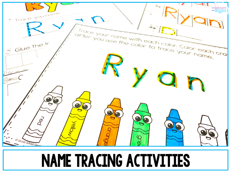 Name Tracing Activities Grade School Giggles