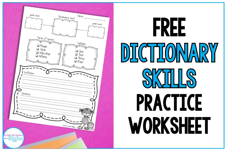 Free Dictionary Skills Practice Worksheet For Kids