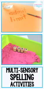 If you’re looking for some hands-on ways to practice spelling, this post is full of ideas! Kids really engage in learning when it's combined with play. Spelling practice doesn't have to be boring! These simple activities are fun, multi-sensory ways for kids to practice & they work for any list! These work as independent activities or small group centers. Pin these ideas to find them when it’s time to motivate your kids to study their spelling. #FirstGrade #SecondGrade #ThirdGrade #Spelling