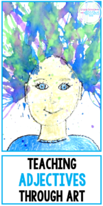 Have you tried incorporating art and poetry into your grammar lessons? This activity is a perfect art project for kids. Kids LOVE painting crazy hair on their paintings and then searching for adjectives in magazines that fit the personality and appearance of their paintings. They glue the words throughout their art's hair. The project is completed by writing a descriptive poem. The finished poetry and the paintings make a great bulletin board or hallway display. #Adjectives #Grammar #Elementary