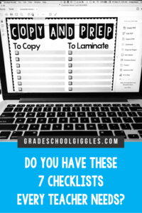 Checklists help with classroom management and organization. That's why every teacher needs these 7 free printable checklists. Whether it's your first year teaching or your tenth, checklists are a tool that makes it easy to track things like the standards you've covered, the prep you'll need to do as you write your lesson plans, important daily and weekly to-do lists, which kids have completed individual assessments or mastered specific learning goals. Get the template and make organizing easy.