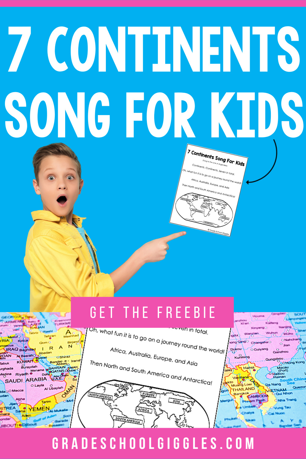 The 7 Continents Song For Kids Grade School Giggles   3 3 